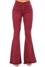 Load image into Gallery viewer, Bell Bottom Jean in Wine- Inseam 32
