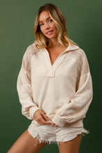Load image into Gallery viewer, French Terry Lace Shoulder Top
