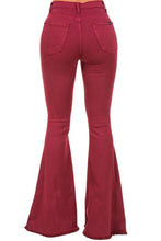 Load image into Gallery viewer, Bell Bottom Jean in Wine- Inseam 32
