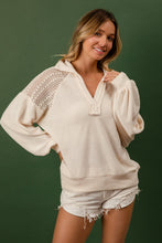 Load image into Gallery viewer, French Terry Lace Shoulder Top
