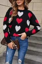 Load image into Gallery viewer, Angel Wings Heart Round Neck Long Sleeve Sweater
