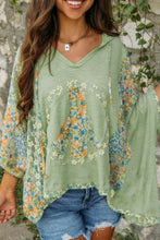 Load image into Gallery viewer, Peace Patch Batwing Sleeve Hooded Blouse
