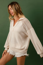 Load image into Gallery viewer, French Terry Lace Shoulder Top
