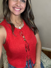 Load image into Gallery viewer, Red Crush Tie Sweater Vest
