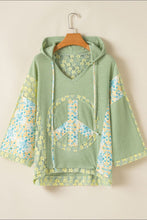 Load image into Gallery viewer, Peace Patch Batwing Sleeve Hooded Blouse
