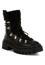 Load image into Gallery viewer, Omul Fleece &amp; Faux Leather Boots
